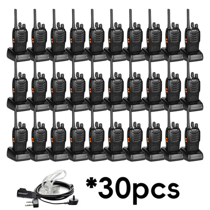 Tidradio TD-V2 (30 Packs) 2 Way Radios Walkie Talkies Long Range Hand Free with Flashilght Rechargeable for Business or Family 