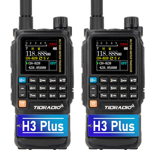 New Upgraded TIDRADIO H3 Plus Ham GMRS Unlocked Global Repeater Bluetooth Answerphone Air Band Long Range Wireless Programming AM airband  Wireless  Portable Radio with Upgradable firmware 2 Pacls 4 Packs