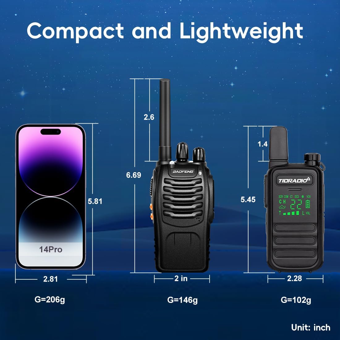 Walkie Talkies for Adults IP67 Waterproof, TIDRADIO TD-M11 Two-way Radios, Wireless Programming, Frequency Copy, 22 FRS Channels, NOAA, VOX, USB C Charging Long Range Rapid Radio Survival Gear