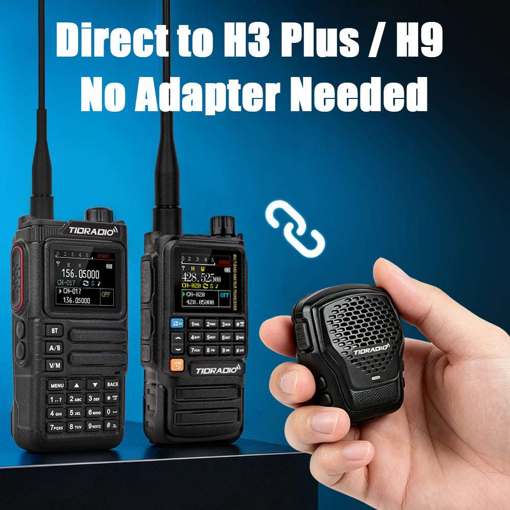 TIDRADIO Wireless Speaker Mic with Programmer Adapter,for 2-Pin K-Port GMRS/Ham Radio TD-H9 H3 Plus Baofeng UV-5R Mini 5RM GM-15PRO UV-32 888S RT22 Walkie Talkies Accessories,Zello APP,USB-C Charging

