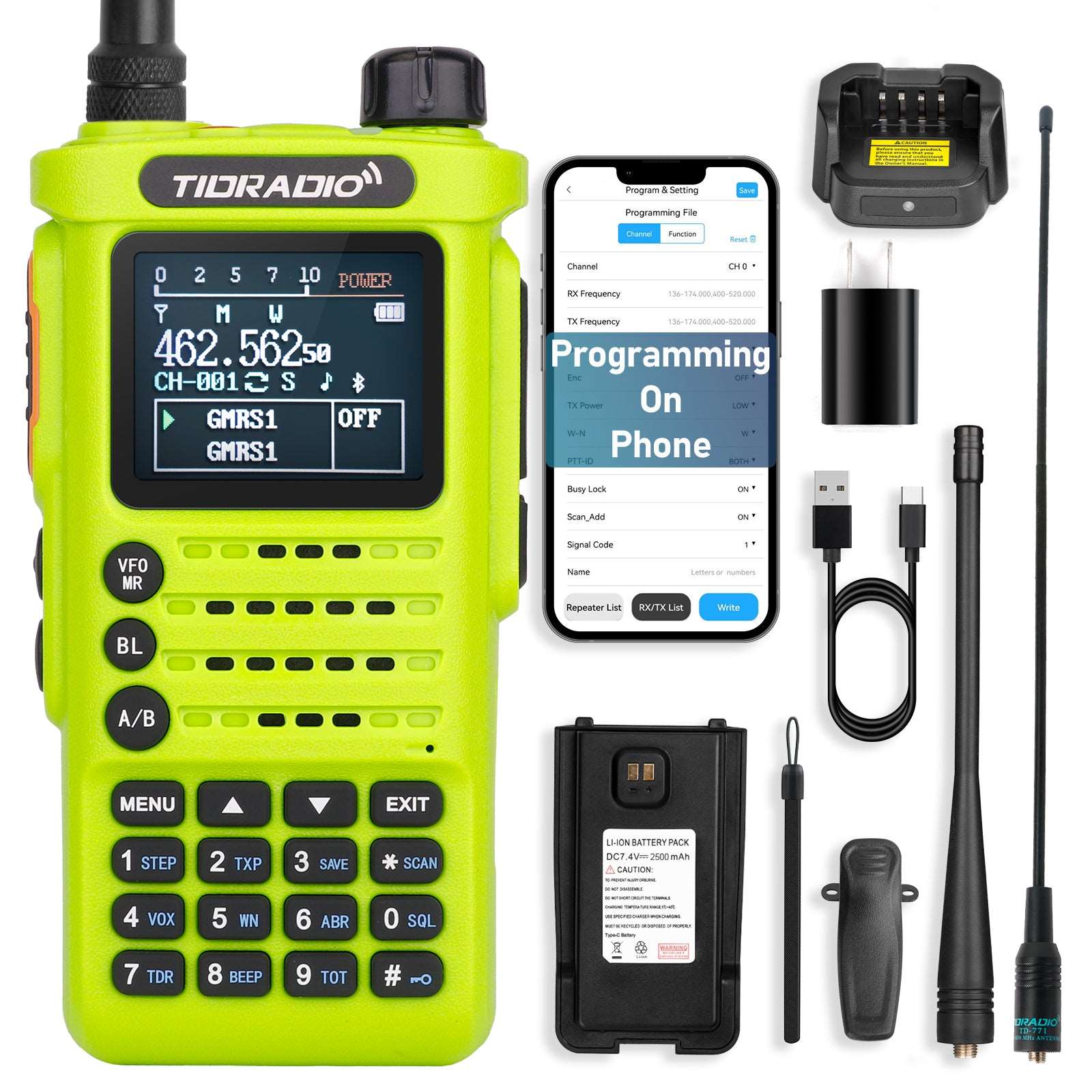 (2nd Gen)TIDRADIO H8 GMRS Radio with Bluetooth Programming Repeater Capable Long Range Radios