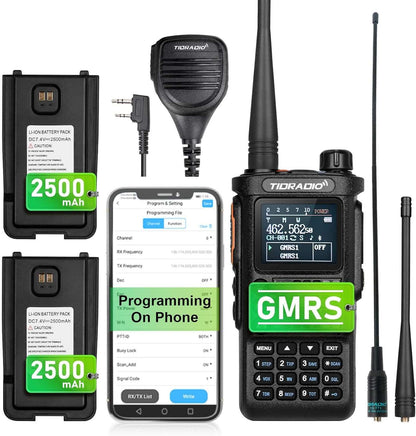 (2nd Gen)TIDRADIO H8 GMRS Radio with Bluetooth Programming Repeater Capable Long Range Radios