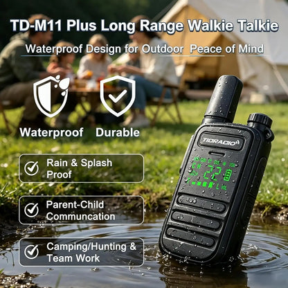 td m11 plus bluetooth programmable walkie talkies long range family camping hiking