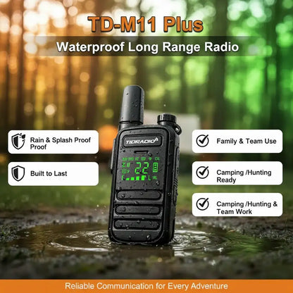 TD-M11 Plus IP67 Waterproof 2W AI Bluetooth Walkie Talkies 400–480MHz FRS/PMR446
