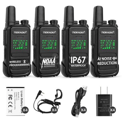 tidradio td m11 plus waterproof walkie talkies long distance two way radio bluetooth app programming