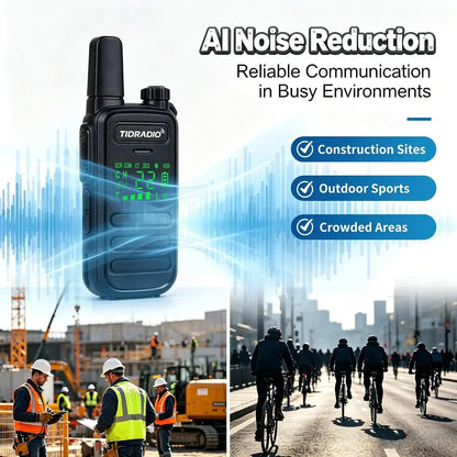 tidradio td m11 plus bluetooth programmable walkie talkies long range family camping hiking