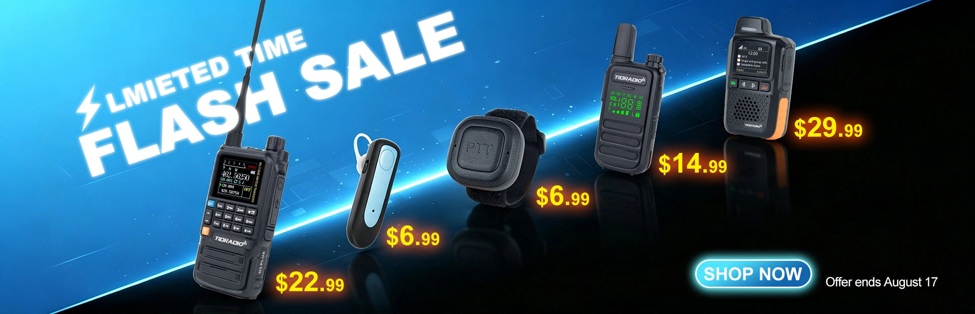 tidradio flash sale pmr446 walkie talkies two way radios bluetooth accessories