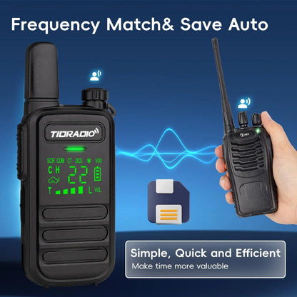 tidradio td m11 plus bluetooth programmable walkie talkies long range family camping hiking