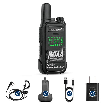 tidradio td m11 plus long range walkie talkies waterproof ai noise reduction bluetooth programming noaa 22 channel