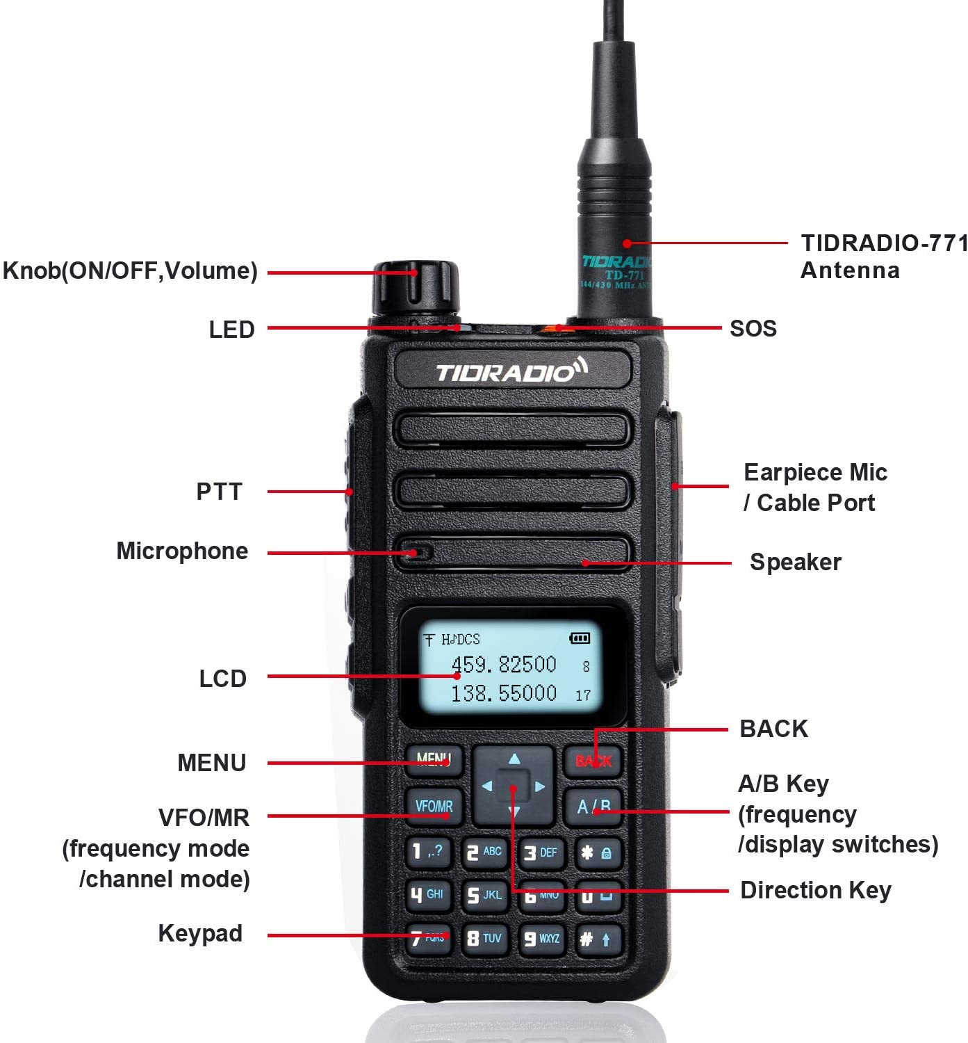 Tidradio TD-H6 High Power Handheld with Driver Free Programming Cable –  Tidradio Official