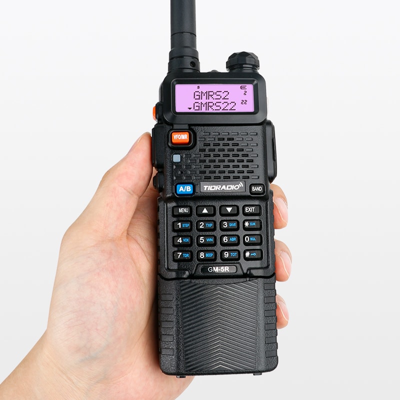 TIDRADIO GM-5R GMRS Radio with Wireless Programmer,Two Way Radio GMRS Repeater Capable with 3800mAh Battery,Speaker MIC,Dual Band Scanning Receiver and NOAA Weather & Alarm