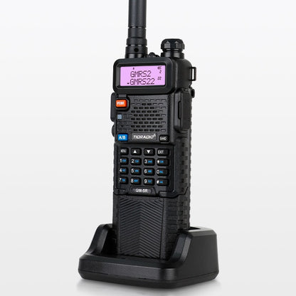 TIDRADIO GM-5R GMRS Radio with Wireless Programmer,Two Way Radio GMRS Repeater Capable with 3800mAh Battery,Speaker MIC,Dual Band Scanning Receiver and NOAA Weather & Alarm