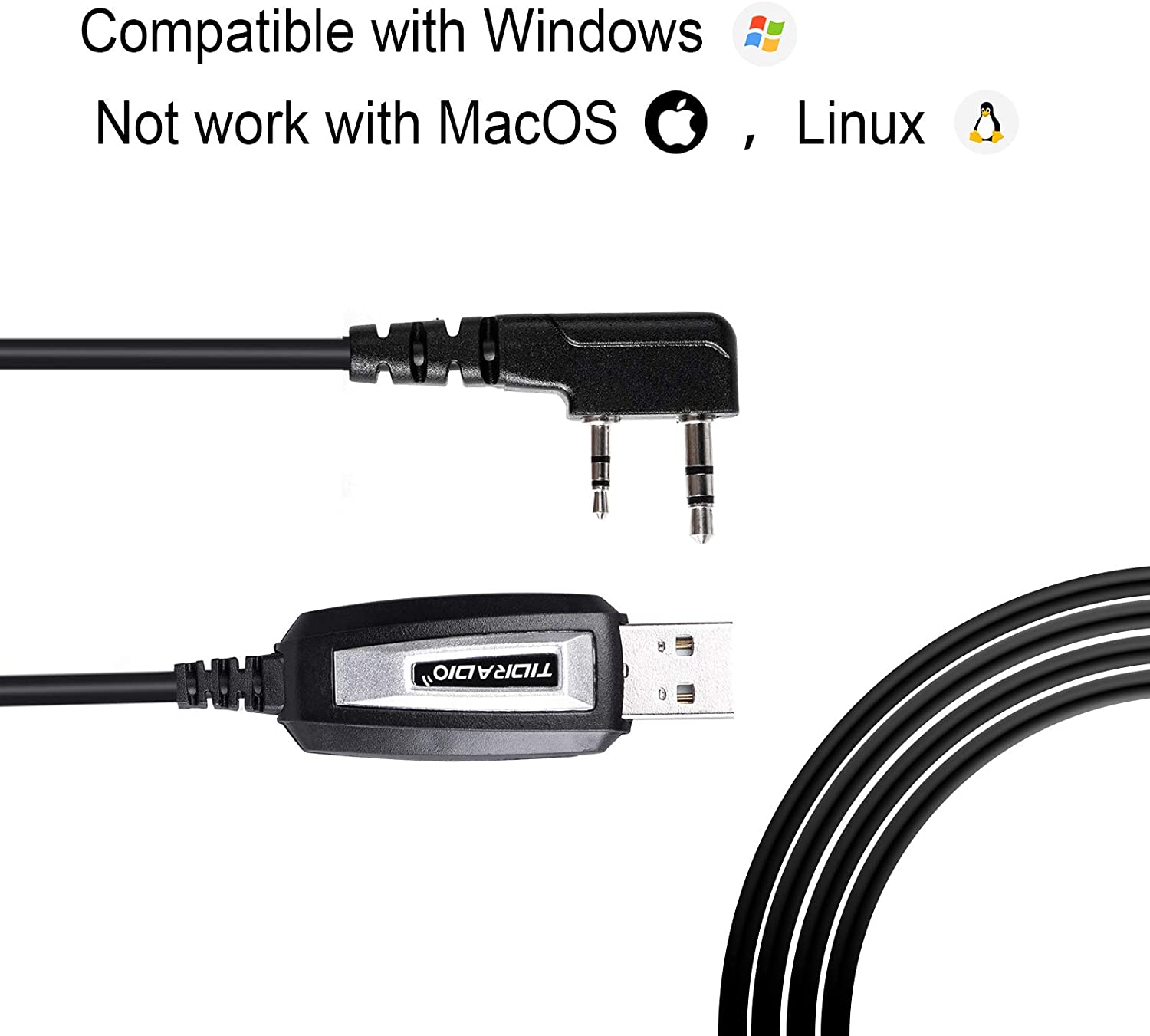 Tidradio CH340 Driver USB Programming Cable