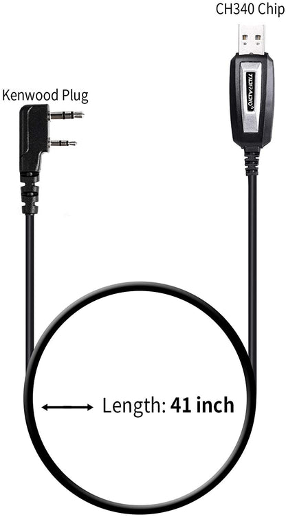 TIDRADIO CH340 Driver USB Programming Cable Support Chirp for baofeng UV-5R,UV-82,BF-F8HP,UV-82HP,5RM,5RX,K5PLUS,GM-15Pro,UV-5G Plus,UV-17R, TD-H8,H3,TD-H6,Quansheng UV-K5 Two Way Radio