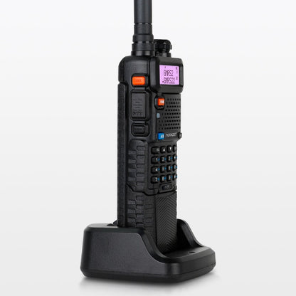 TIDRADIO GM-5R GMRS Radio with Wireless Programmer,Two Way Radio GMRS Repeater Capable with 3800mAh Battery,Speaker MIC,Dual Band Scanning Receiver and NOAA Weather & Alarm